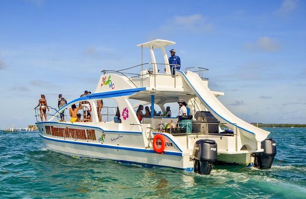 BBQ and Slide on a Private Catamaran with Unlimited Drinks