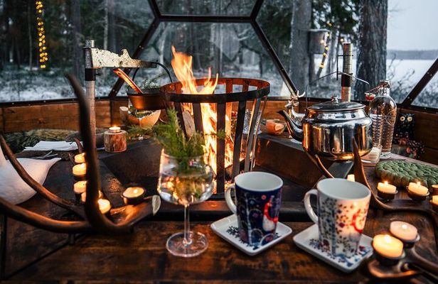 PRIVATE Glass Igloo Dinner Under Northern Lights 