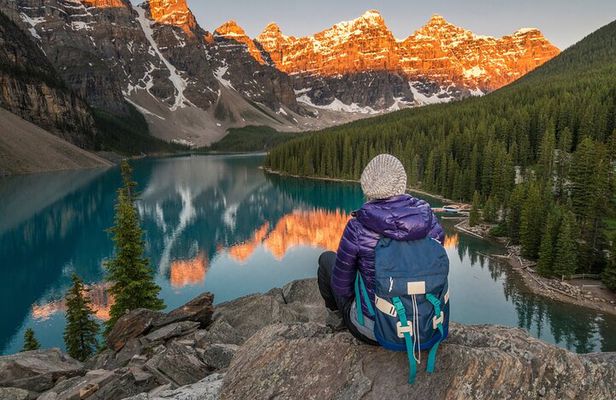 Sunrise Moraine Lake and Lake Louise