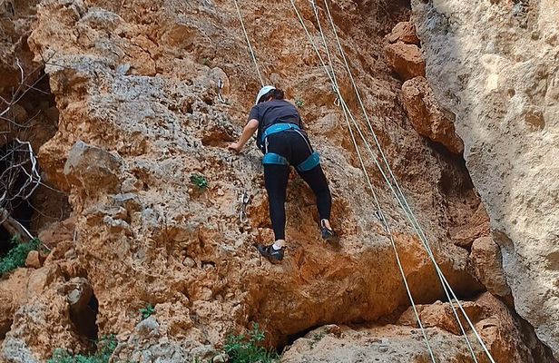 Climbing in Leonidio with instructor