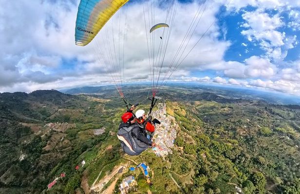 Unique experience flying paragliding