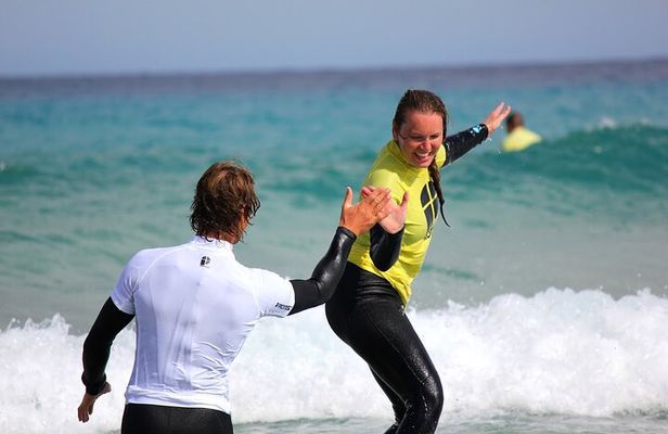 Learn to surf the most beautiful sandy beaches of Fuerteventura