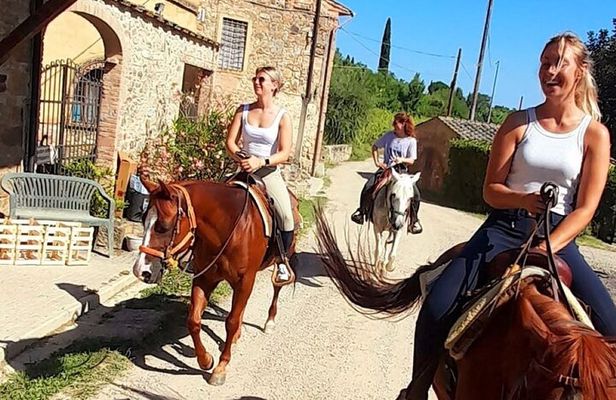 Horseback riding in the Tuscan countryside from Florence