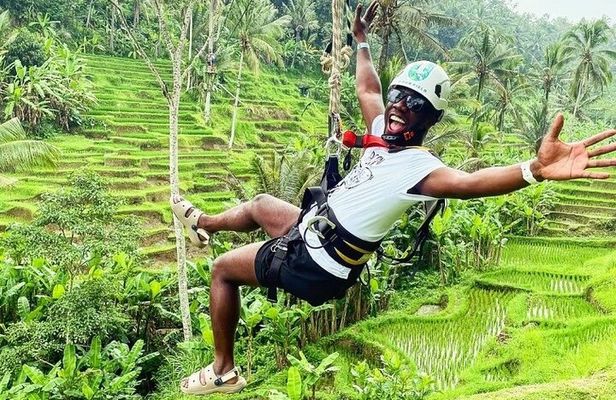 Ubud Rice terrace,Zip-line and waterfall