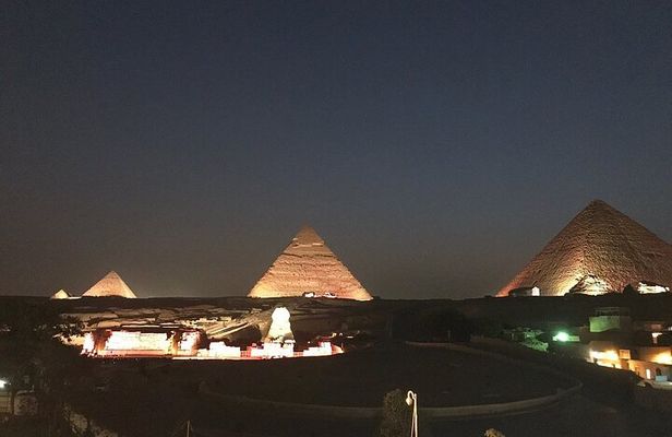 private light and sound show Pyramids + free romantic dinner