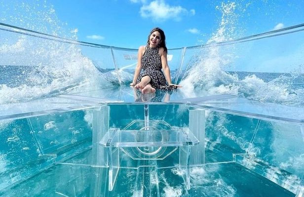 Transparent Boat Tour in Cozumel Reefs