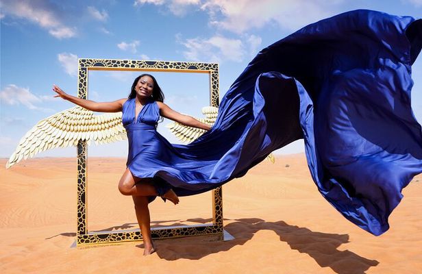 Dubai Desert Flying Dress Photography & Videography Tour