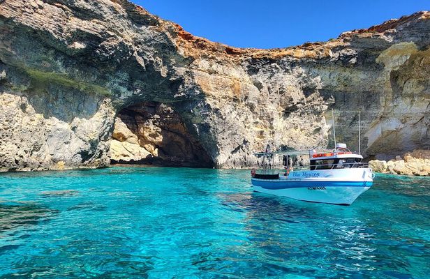 Malta Private Boat Trip to Comino, Blue & Crystal Lagoon, & Gozo