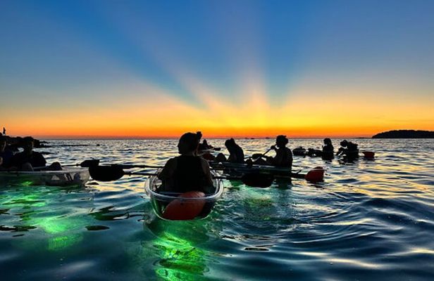 Pula Cave Sunset and Night Tour in Transparent Kayak