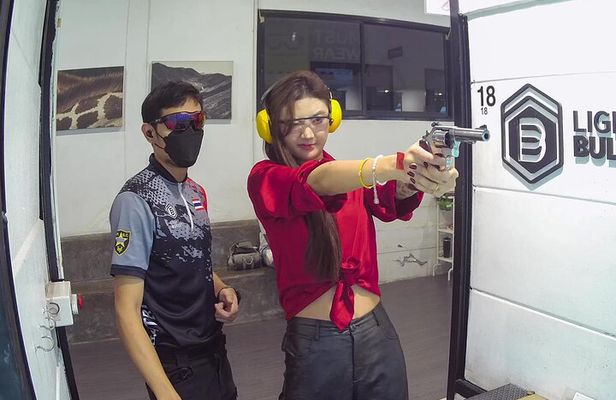 Light Bullet Indoor Shooting Range Experience from Pattaya