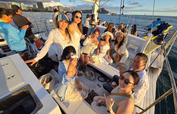 Waikiki Sunset Cruise and Iconic Views with Swimming