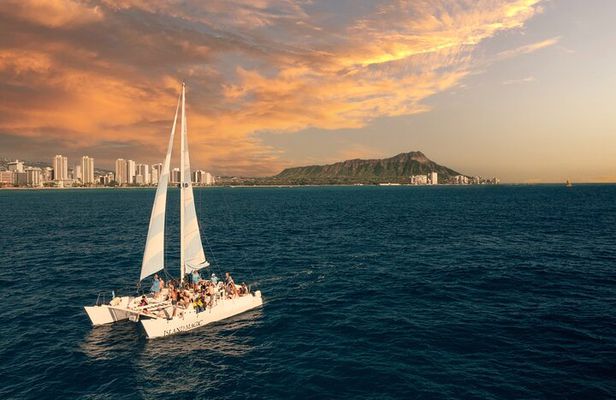 Waikiki Sunset Cruise and Iconic Views with Swimming