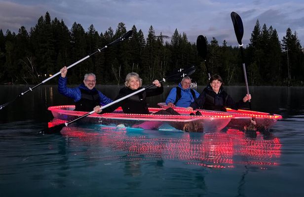 LED Illuminated Sunset Clear Kayak Tour //Kalispell, MT//