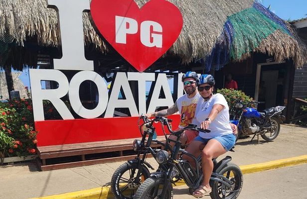 Roatan E-Bike Adventure, Food Tasting and Beach daypass