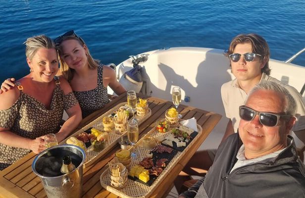 Fuengirola Boat Activity with Cocktail Dinner Champagne & Sunset