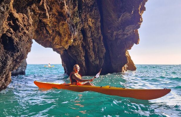 Sunset Kayak Adventure & Caves Tour, Swimming & Aperitif