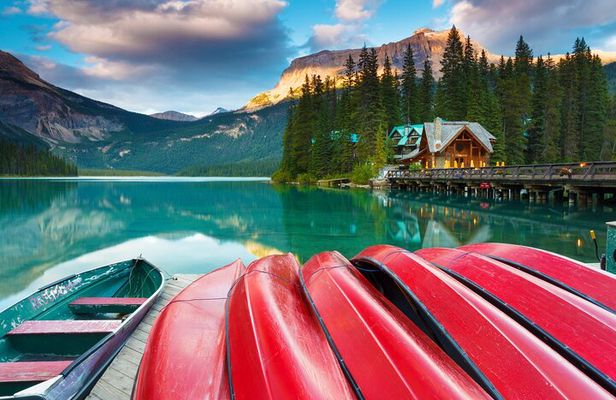 Emerald Lake , Moraine Lake, Lake Louise& Banff Town from Canmore