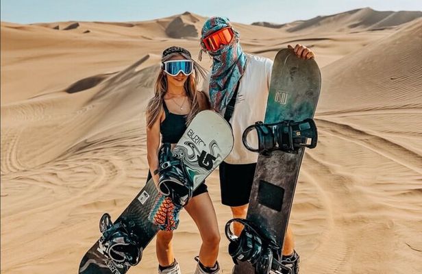 The real Sandboard and Sandski Experience at the sunset