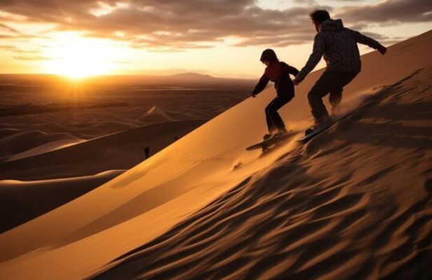 Agadir/Taghazout : Sunset Sandboarding with Dinner & Quad Bike