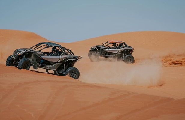 Dubai Dune Buggy Safari with Sandboarding, Camel Ride and Dinner
