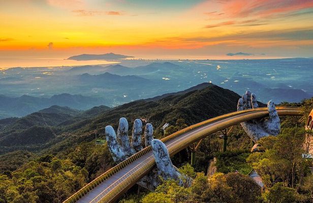 Golden Bridge with Magical Sundown View in Ba Na Hills