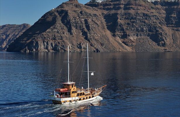 Santorini 3 Islands Trip Sailing Wooden Boat