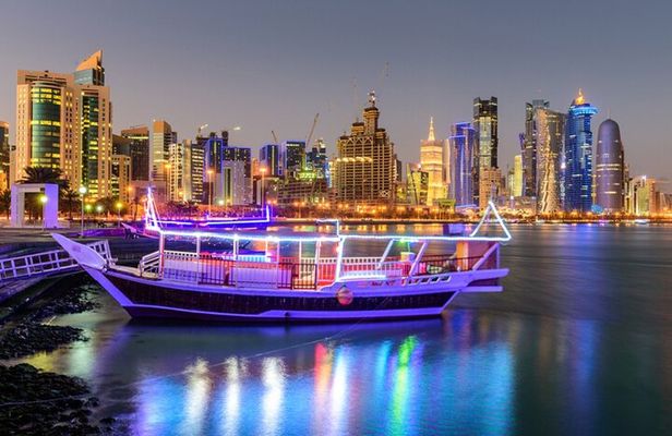 Doha: Evening Dhow Cruise with Box Park, Corniche & Pearl
