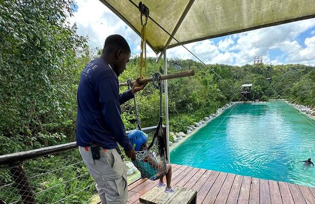 Family Adventure Day: Ziplining, Cenote Swim, Waterfall & Monkeys