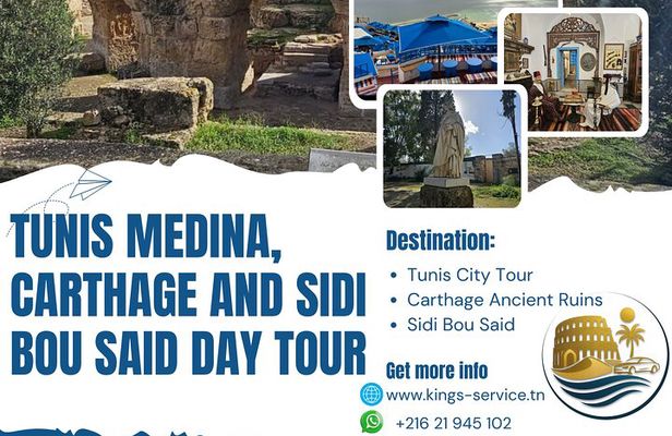 Kings Service: Private VIP Tunis,Carthage and Sidi Bousaid Tour