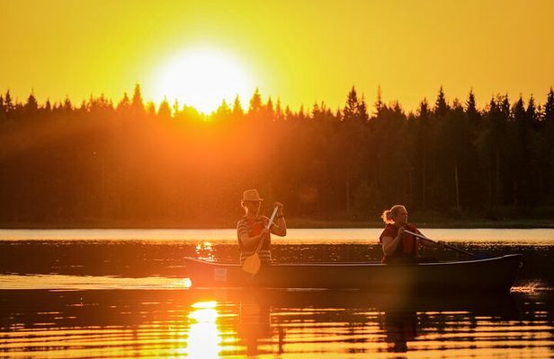 Canoeing under the Midnight Sun