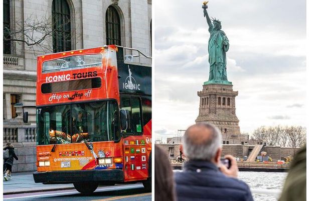 Express Sightseeing Bus Tour with Statue of Liberty Cruise Combo