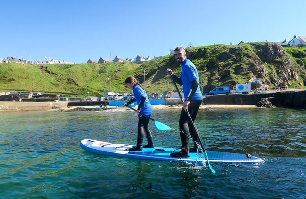 Stand Up Paddleboarding Lesson in Historic Portknockie Harbour