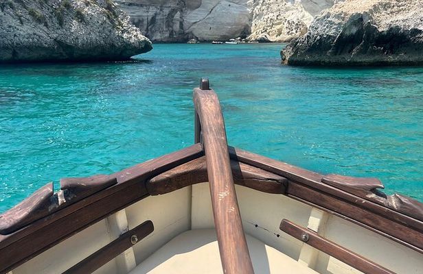 Cagliari boat tour with five swim stops And typical aperitif