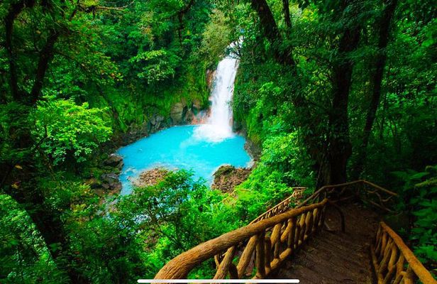 Rio Celeste Waterfall Combined with Rainforest Wonders
