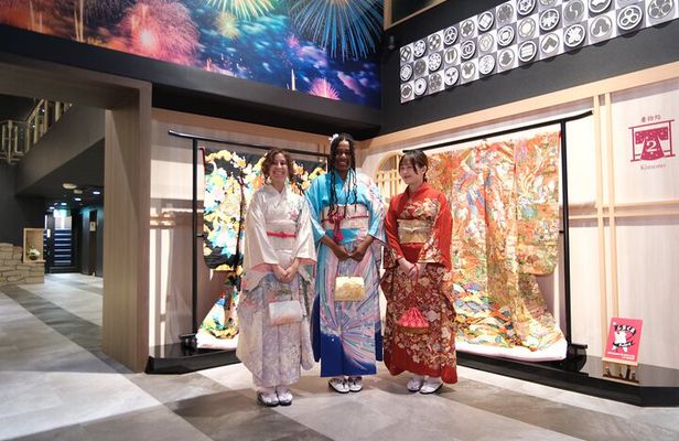 Silk Kimono Gift & Dressing Tea Ceremony Samurai Show Calligraphy