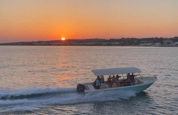Boat excursion at sunset