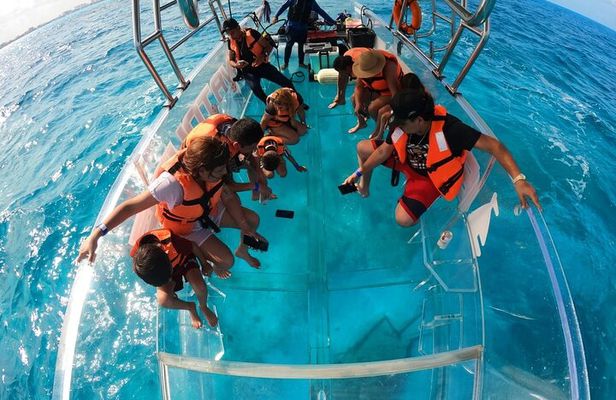 Cancún Clear Boat: Caribbean Swim, Reef Views Free Drinks & Photo