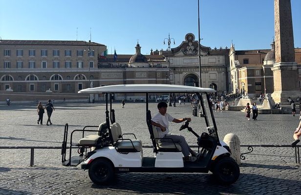 Rome: 3-Hour Private Golf Cart Tour with Food Tasting