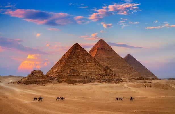 Pyramids of Giza and the Egyptian museum from hurghada