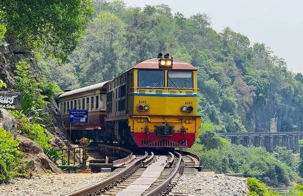 Kanchanaburi Erawan Waterfall and Train Along Death Railway Tour