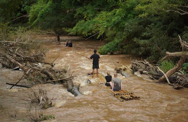 Embarking bamboo rafting throughout Mae Wang River beauty