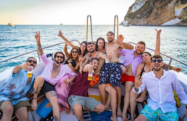 Aperitif on a boat at sunset