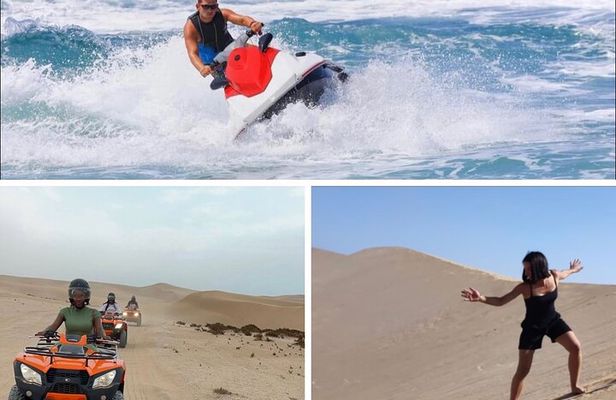 Jet Ski and quad and sky on sand to agadir