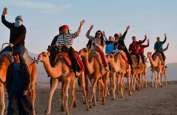 Agafay Desert Camel Ride Sunset & Berber Dinner with Fire Show