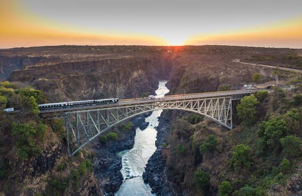 Luxury Train to Victoria Falls Scenic Bridge Ride and Gastronomy