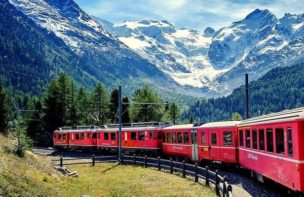 Bernina Express Train and St. Moritz Day Tour from Milan