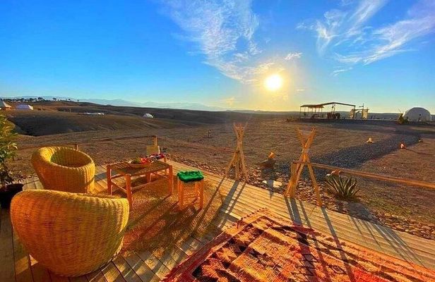 Agafay desert dinner show camel ride with sunset 