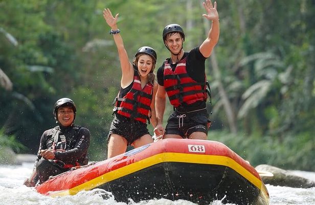 Ubud: White Water Rafting with visit Ubud Monkey Forest 
