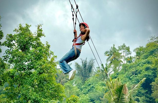 Bali Ubud Zipline, Monkey Forest and Waterfall Adventure