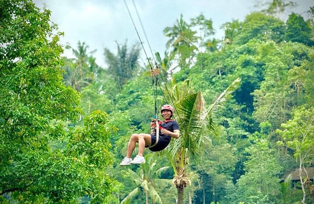 Bali Ubud Zipline River Rafting and Rice terrace Tour with Lunch